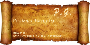 Prikopa Gergely névjegykártya